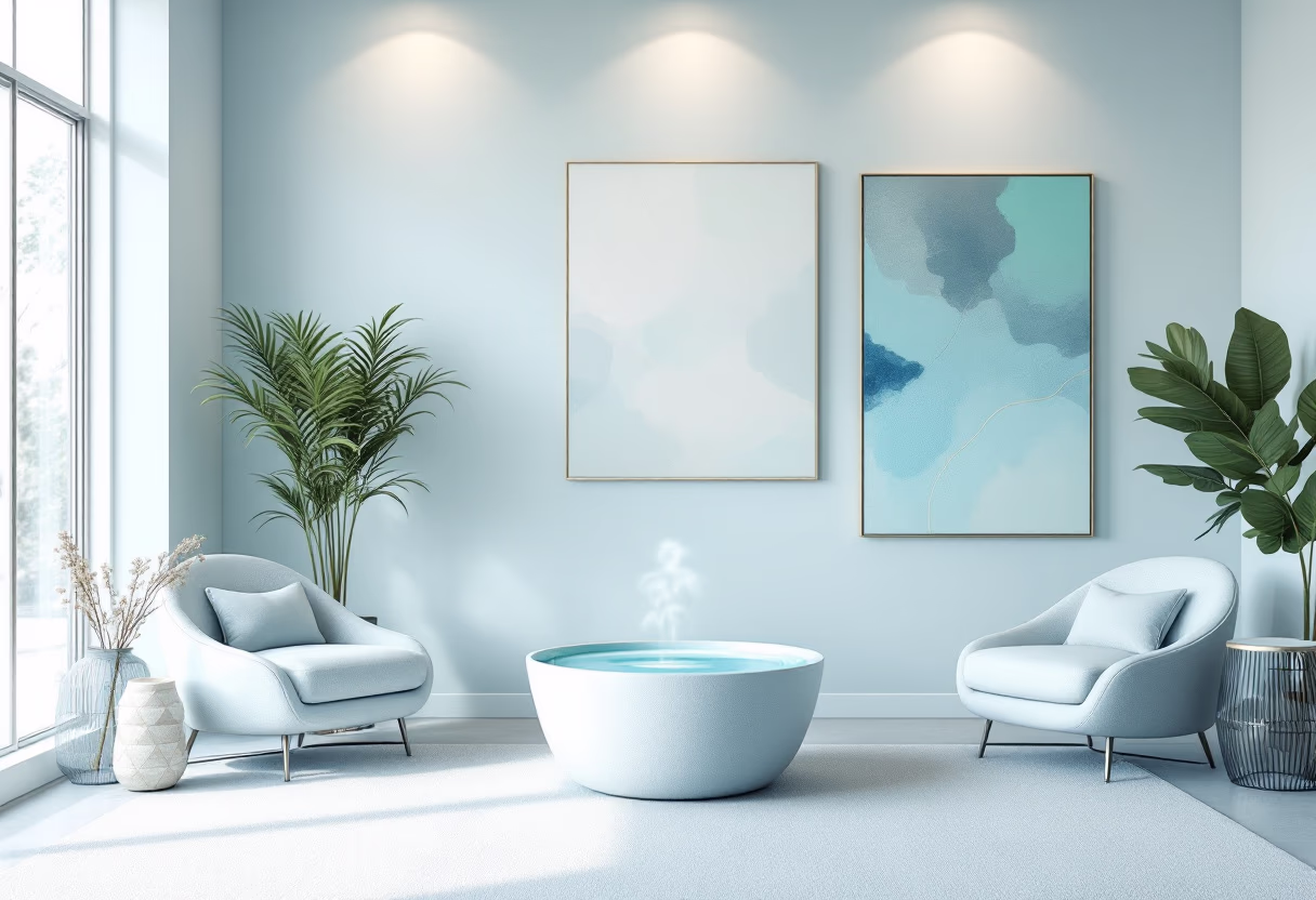 image of relaxation area with soothing art, acupuncturist